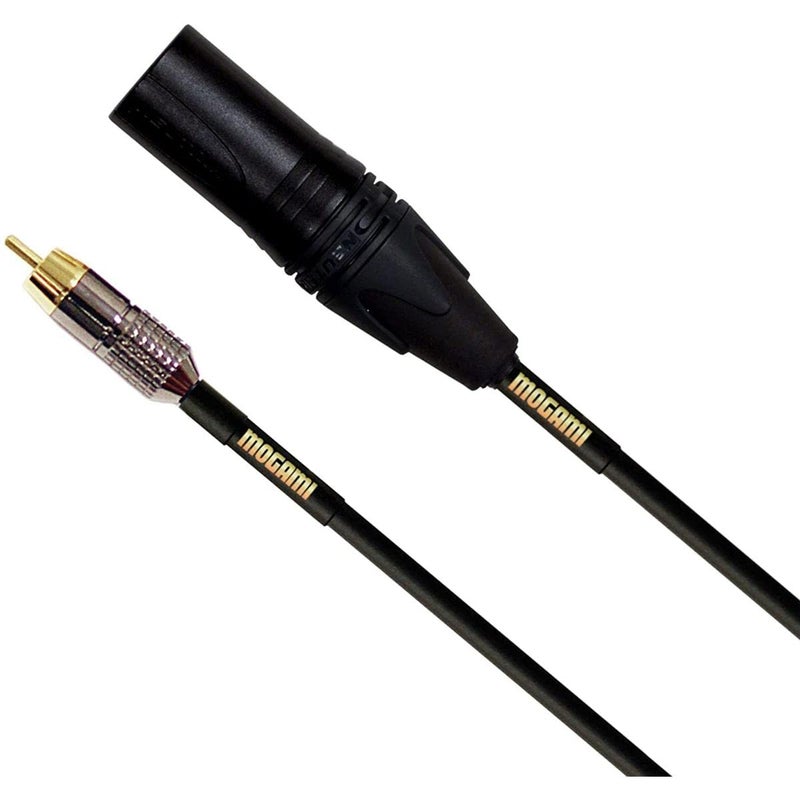 Mogami GOLD XLRM-RCA-03 Unbalanced Audio Adapter Cable, RCA Male Plug to XLR-Male, Gold Contacts, Straight Connectors, 3 Foot